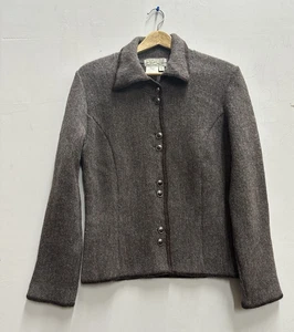 Denbigh Knitwear by Barbara Fielding women SZ M sweater jacket 100% wool blazer - Picture 1 of 8