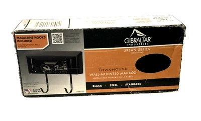 Gibraltar Townhouse Urban Series Steel Wall-Mounted Black Mailbox  open box  New - Image 1 of 4