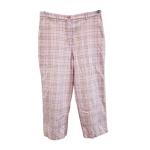 Burberry Golf Pantys Capri Pink Blue Kacki Plaid Size: 10 - Picture 1 of 14