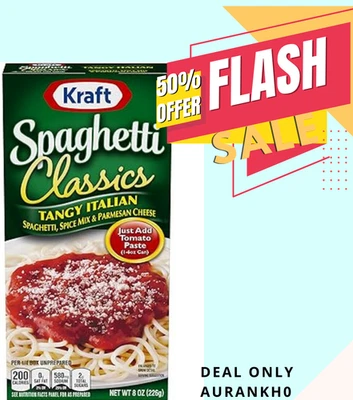 Espaguetis, especias y parmesano italianos tangy clásicos de espaguetis Kraft - Caja de 8 oz Foto 1 de 4