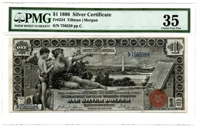 Fr. 224 1896 Silver Certificate PMG Choice Very Fine 35 - Image 1 of 2