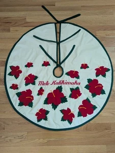 Falda Hawaiana Mele Kalikimaka Tropical Flor Hibisco Árbol de Navidad 40" Nueva con Etiquetas - Imagen 1 de 18