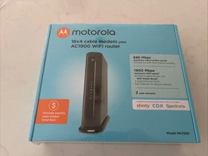 Motorola MG7550 16x4 DOCSIS 3.0 Kabel Modem Plus AC1900 WiFi Router - Nowy zapieczętowany - Zdjęcie 1 z 6