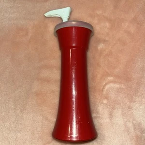 Vintage Tupperware Ketchup Pump Dispenser 718-15 Red Base Clear Top 870-4 Works! - Picture 1 of 8