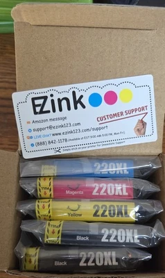 Tinta 5PK T220XL 220XL para impresora Epson XP-420 XP-424 XP-320 WF2630 WF2660 WF2760 Foto 1 de 4