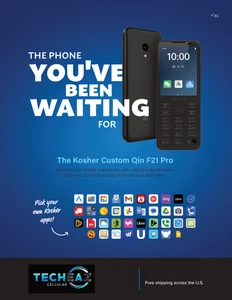 Qin F21 Pro Touch Mobile Phone with Custom Kosher App Store + US BANDS - Picture 1 of 4