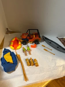 Jeep Fisher-Price 1977 Adventure People Northwoods Trailblazer con canoa tienda barco - Imagen 1 de 6