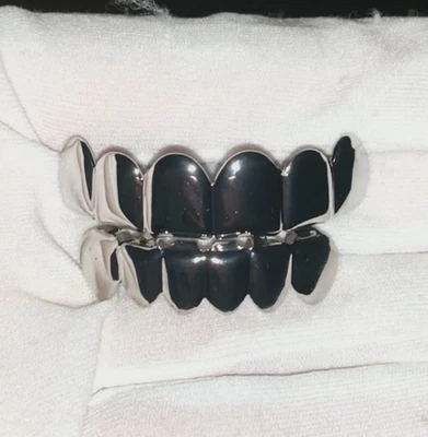 14k Gold/White Gold Plated Plain Style Hiphop Jewelry Grillz Set - Image 1 of 4