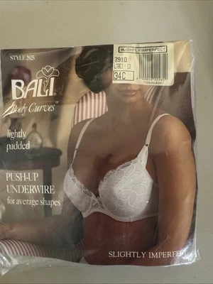 Sujetador Bali Vintage 34C Body Curves Beige Push-up con aros ligeramente acolchado #2825 Foto 1 de 4