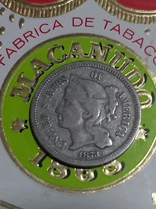 1873 Drei Cent Nickelstück AU - Bild 1 von 2