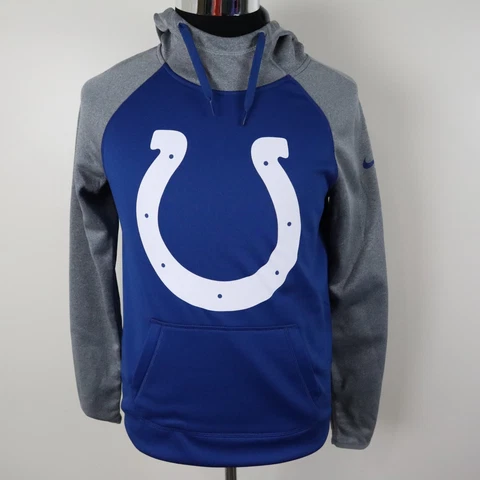 Indianapolis Colts Hoodie Sweatshirt Mens Small Nike Therma-Fit Blue Gray Cover