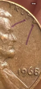 1968 D Lincoln penny error Doubling In God We Trust plus die chip on letters ST - Picture 1 of 4