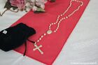 Rosario Anni '60 Prima Comunione Vintage Italy Rosary White Beads Crucifix