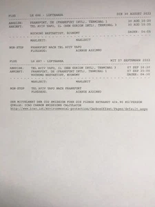 10 X Flug Flugtickets Frankfurt Tel Aviv Israel Lufthansa 30 Aug bis 7 SEP 2022 - Bild 1 von 1
