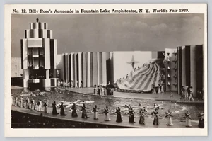 Postkarte NY Weltausstellung 1939 RPPC Billy Rose's Aquacade in Fountain Lake #12 - Bild 1 von 3