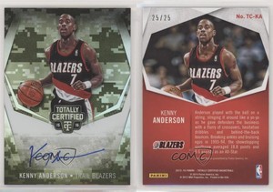 2015-16 Panini Totally Certified Signatures Mirror Camo /25 Kenny Anderson Auto