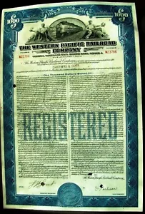 Western Pacific Railroad Company $1000 General Mortgage bond dated 1946 - Picture 1 of 1
