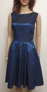 REVIEW 14 , Electric Blue Fit & Flare Dress . Lined . Sleeveless - Picture 1 of 5