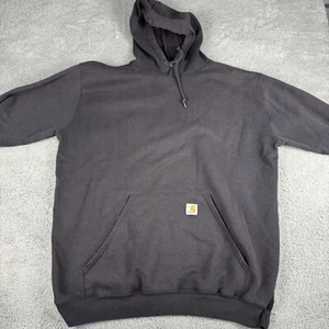 Carhartt Hoodie Men's XL Black Fleece Pockets Long Sleeve Pullover Y2K Sports - Picture 1 of 7