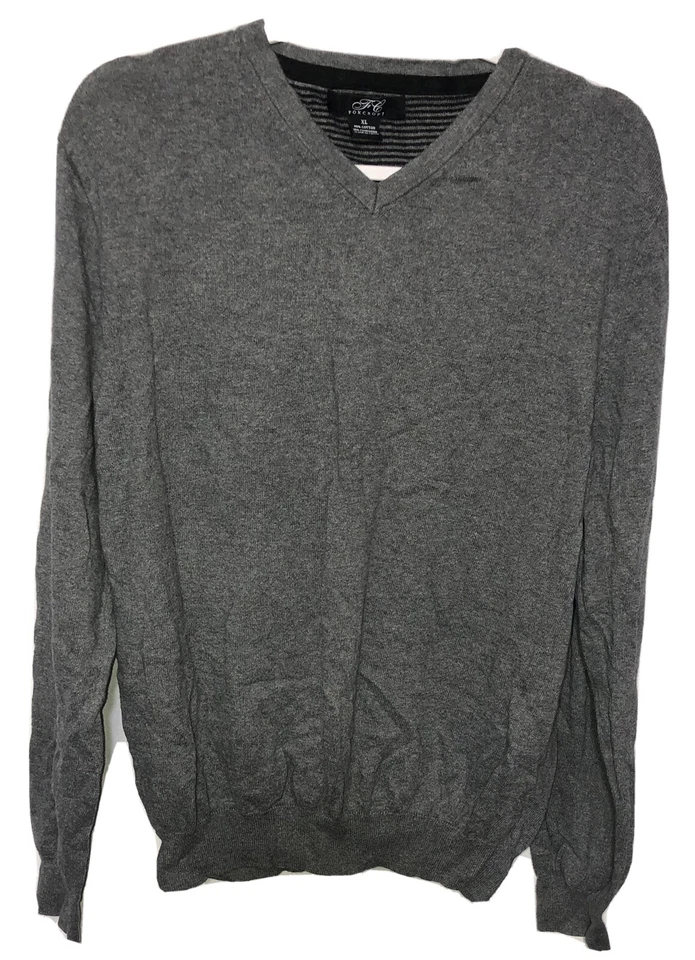 Foxcroft женщин размер XL V шеи свитер серый 10% кашемир 90% хлопок - Изображение 1 из 4