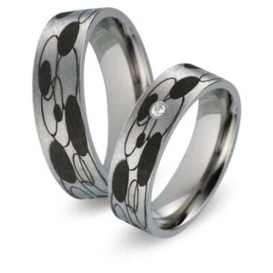Titanfactory titanio anillo de boda TF102 con 1 brillante ges. 0,03 quilates. w/si 52456 - Imagen 1 de 2