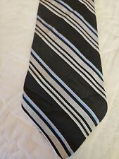 John W. Nordstrom Tie - 3.5 in Black Striped Silk Necktie - Men's Classic