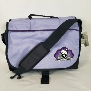 Y2K Sanrio Hello Kitty Messenger Bag Crossbody Laptop Purple Pockets Vtg 02' NWT - Picture 1 of 14