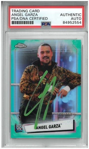 ANGEL GARZA SIGNED AUTOGRAPH SLABBED WWE 2021 TOPPS CHROME CARD 129/150 PSA DNA - Picture 1 of 2