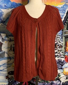 Sonoma Open Front Knit Sweater Cardigan Women’s Large One Button Closure SS - Picture 1 of 11