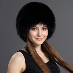 Damen Pelzmütze Winter Warm Pelzmütze Silberfuchs Pelzmütze Caps Beanie - - Bild 1 von 17