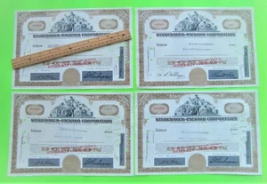 Lot/4 - 1960s STUDEBAKER PACKARD STOCK CERTIFICATES Tan ORIG'L 100-Shares XLNT - Picture 1 of 9
