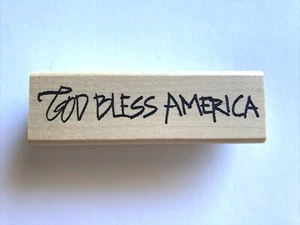 Nuevo sello de goma de montaje en madera Anette Allen Watkins - GOD BENDIGA AMERICA - - Imagen 1 de 4