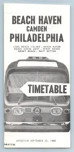 TIMETABLE Bus Beach Haven Camden Long Beach Island Philadelphia PA Sept 10 1966 - Picture 1 of 4