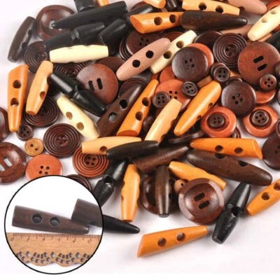 Style Horn Mixed Clothes Crafts Sewing Buckle Wooden Button Vintage Buttons - Image 1 of 4