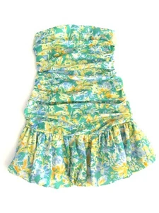 NEW! Hello Molly Trendy Short Mini Dress 4 Green 'Power To You' Party Strapless - Picture 1 of 9