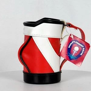 Golf Bag Koozie Cooler Can Frink Holder 5" Red Black White Golf Accessory w/Tag - Picture 1 of 14