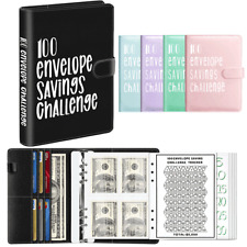 100 Envelope Challenge Binder Savings Book with Envelopes Budget Binder for cash
