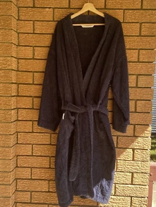 Sheridan Towelling Bathrobe Navy Blue Size L/XL Shower Lounge Wrap Luxe Cosy Dad - Picture 1 of 6