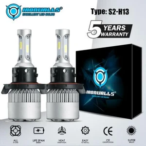 IRONWALLS H13 9008 2000W 300000LM COB LED Headlight Bulb Kit Hi/Lo Beam 6000K - Picture 1 of 11