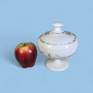 Vintage Westmoreland 6" composta e coperchio rose e fiocchi - Foto 1 di 5