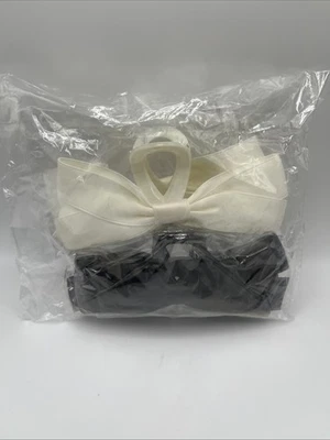 Bow Claw Clips Ivory And Black Sealed In Package 5” - Image 1 of 4