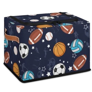 Contenedores de almacenamiento con tapa, cubo de canasta de almacenamiento plegable para pelotas deportivas, B de baloncesto... - Imagen 1 de 7
