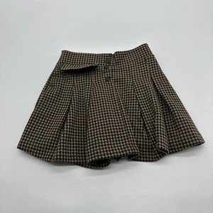 Zara Skorts Skirt Girls Size 7 Brown Plaid..#31631 - Picture 1 of 9