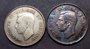 Kanada 1938 & 1939 Half Dollars - geringe Auflage - 80% Silber - Bild 1 von 11