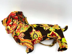 Fuzzy Nation Dog Lover Purse Paisley Dachshund Wiener Shoulder Bag Excellent! - Picture 1 of 9