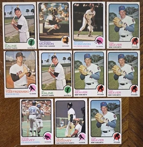 1973 TOPPS HOF/STAR CARD LOT THURMAN MUNSON,SEAVER,YAZ,ROBINSON EX-NM+ READ DES - Picture 1 of 22
