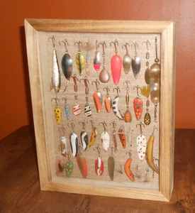 Shadow Box With Vintage Fishing Lures Display 11x14x2 - Picture 1 of 3