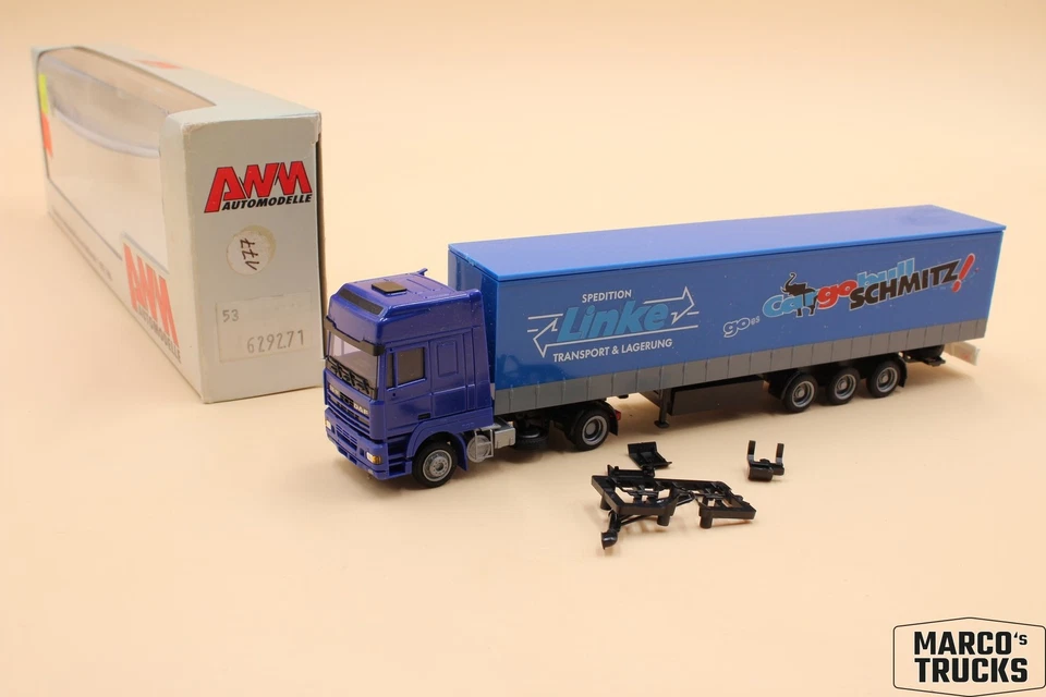 AWM DAF 95 SSC lowline semi-trailer truck "Spedition Linke" 6292.71 1:87 /AW3013 - Image 1 of 1