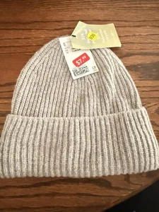 H&M Ribbed Grey Cashmere Beanie - Picture 1 of 2