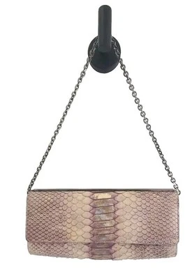 Barbara Bui Iridescent Phyton Clutch With Chain. Pre-owned. Made In Italy  - Image 1 of 4